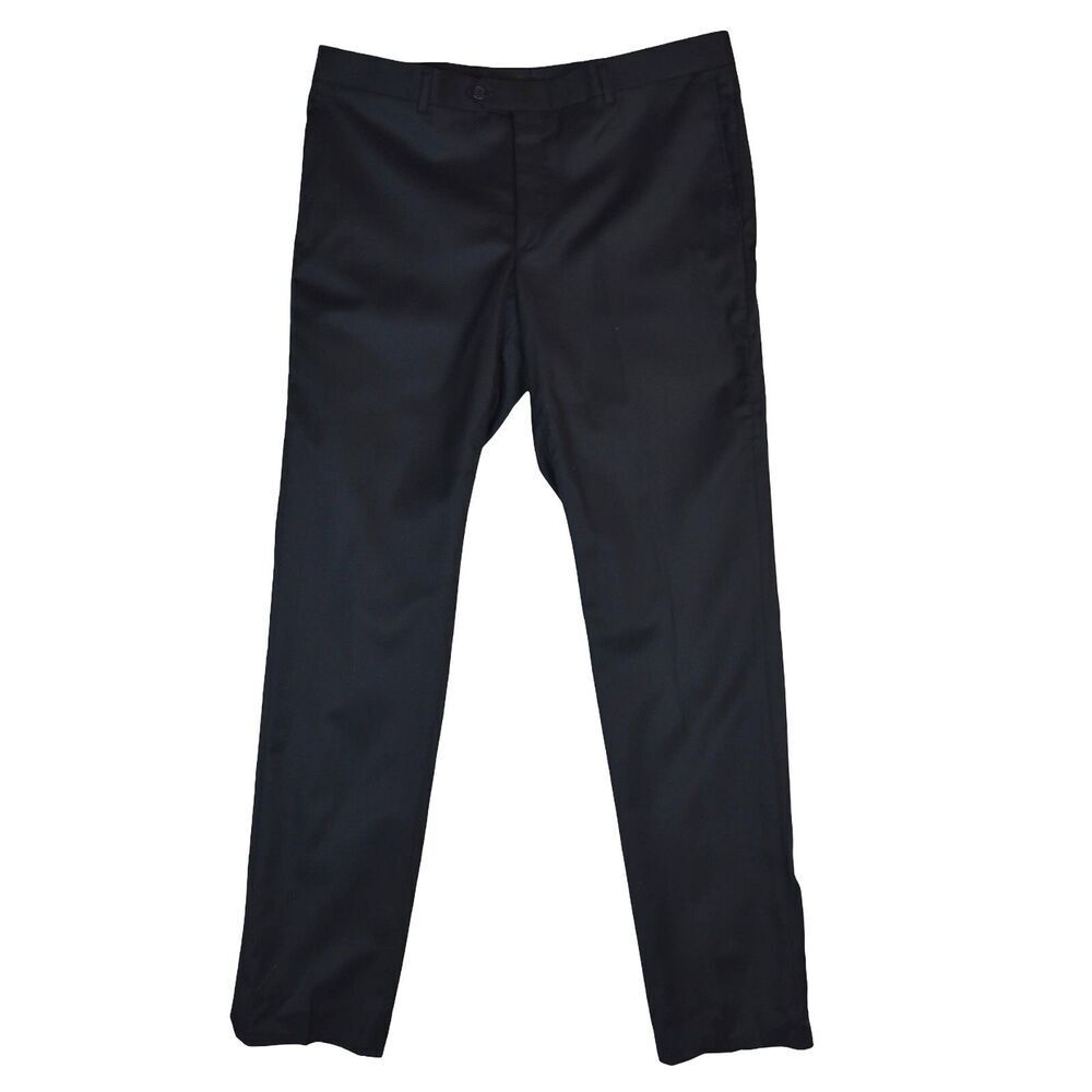 Nordstrom Men’s Shop Black 100% Wool Dress Pants Size 38W Tailor Split Waistband